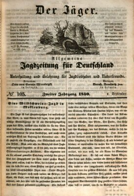 Der Jäger Dienstag 1. September 1840