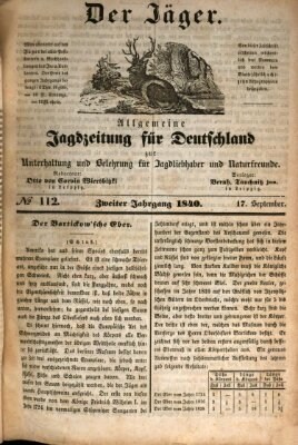 Der Jäger Donnerstag 17. September 1840