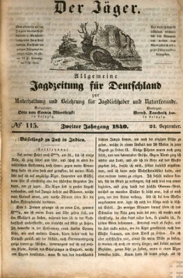 Der Jäger Donnerstag 24. September 1840