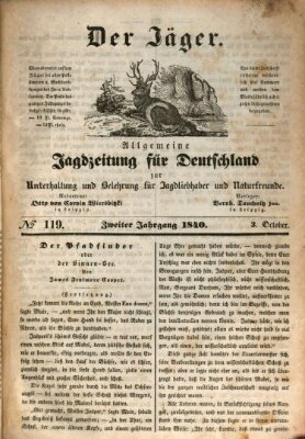 Der Jäger Samstag 3. Oktober 1840