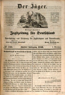 Der Jäger Dienstag 1. Dezember 1840