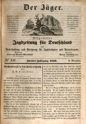 Der Jäger Dienstag 8. Dezember 1840