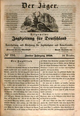 Der Jäger Donnerstag 24. Dezember 1840