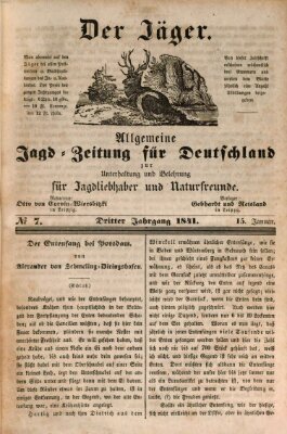 Der Jäger Freitag 15. Januar 1841