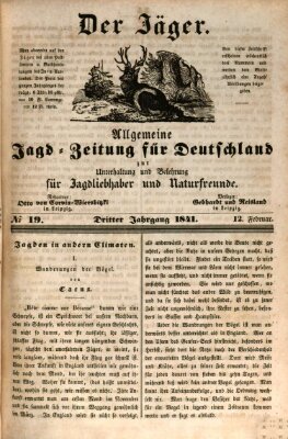 Der Jäger Freitag 12. Februar 1841