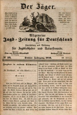 Der Jäger Mittwoch 24. Februar 1841