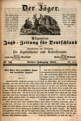 Der Jäger Freitag 18. Juni 1841