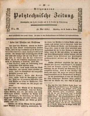 Allgemeine polytechnische Zeitung (Allgemeine Handlungs-Zeitung) Donnerstag 8. Mai 1834