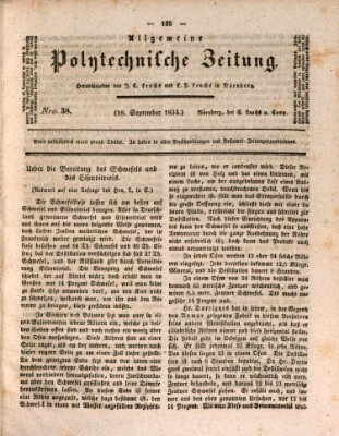 Allgemeine polytechnische Zeitung (Allgemeine Handlungs-Zeitung) Donnerstag 18. September 1834