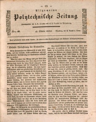 Allgemeine polytechnische Zeitung (Allgemeine Handlungs-Zeitung) Donnerstag 2. Oktober 1834