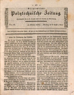 Allgemeine polytechnische Zeitung (Allgemeine Handlungs-Zeitung) Donnerstag 9. Oktober 1834