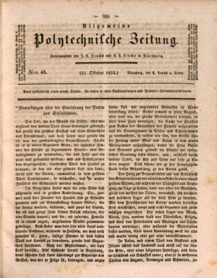 Allgemeine polytechnische Zeitung (Allgemeine Handlungs-Zeitung) Donnerstag 23. Oktober 1834