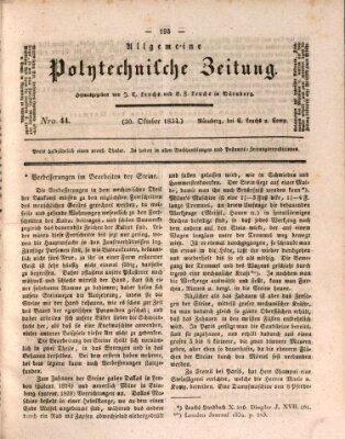 Allgemeine polytechnische Zeitung (Allgemeine Handlungs-Zeitung) Donnerstag 30. Oktober 1834