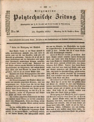 Allgemeine polytechnische Zeitung (Allgemeine Handlungs-Zeitung) Donnerstag 11. Dezember 1834