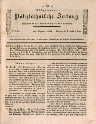 Allgemeine polytechnische Zeitung (Allgemeine Handlungs-Zeitung) Donnerstag 18. Dezember 1834