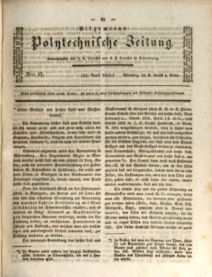 Allgemeine polytechnische Zeitung (Allgemeine Handlungs-Zeitung) Donnerstag 23. April 1835