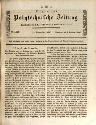 Allgemeine polytechnische Zeitung (Allgemeine Handlungs-Zeitung) Donnerstag 17. September 1835