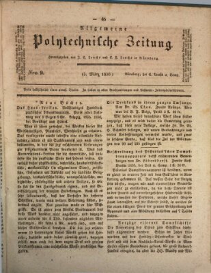 Allgemeine polytechnische Zeitung (Allgemeine Handlungs-Zeitung) Donnerstag 3. März 1836