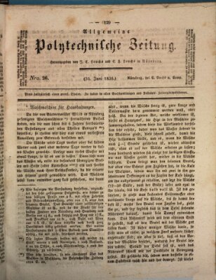 Allgemeine polytechnische Zeitung (Allgemeine Handlungs-Zeitung) Donnerstag 30. Juni 1836