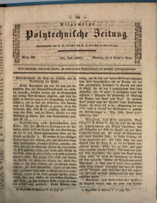 Allgemeine polytechnische Zeitung (Allgemeine Handlungs-Zeitung) Donnerstag 28. Juli 1836