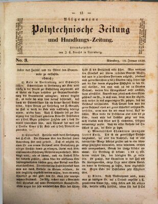 Allgemeine polytechnische Zeitung und Handlungs-Zeitung (Allgemeine Handlungs-Zeitung) Donnerstag 18. Januar 1838