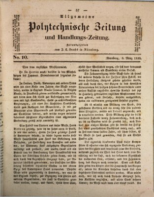 Allgemeine polytechnische Zeitung und Handlungs-Zeitung (Allgemeine Handlungs-Zeitung) Donnerstag 8. März 1838