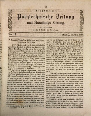 Allgemeine polytechnische Zeitung und Handlungs-Zeitung (Allgemeine Handlungs-Zeitung) Donnerstag 26. April 1838