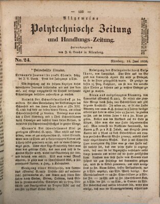 Allgemeine polytechnische Zeitung und Handlungs-Zeitung (Allgemeine Handlungs-Zeitung) Donnerstag 14. Juni 1838