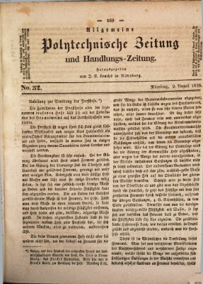 Allgemeine polytechnische Zeitung und Handlungs-Zeitung (Allgemeine Handlungs-Zeitung) Donnerstag 9. August 1838