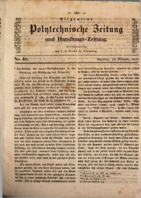 Allgemeine polytechnische Zeitung und Handlungs-Zeitung (Allgemeine Handlungs-Zeitung) Donnerstag 29. November 1838