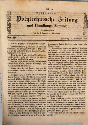 Allgemeine polytechnische Zeitung und Handlungs-Zeitung (Allgemeine Handlungs-Zeitung) Donnerstag 6. Dezember 1838