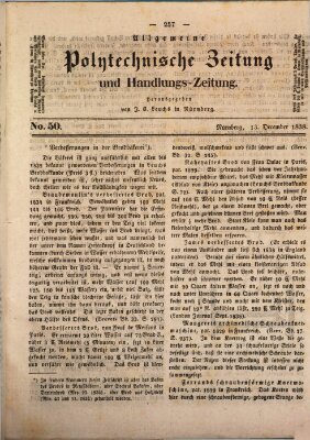 Allgemeine polytechnische Zeitung und Handlungs-Zeitung (Allgemeine Handlungs-Zeitung) Donnerstag 13. Dezember 1838