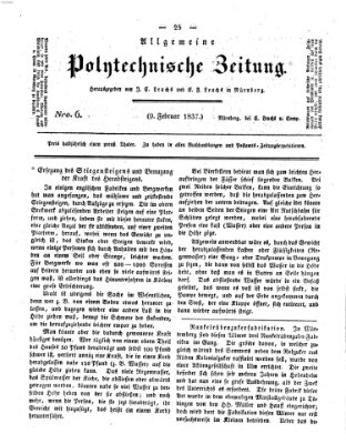 Allgemeine polytechnische Zeitung (Allgemeine Handlungs-Zeitung) Donnerstag 9. Februar 1837