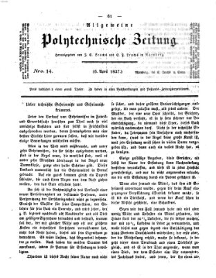 Allgemeine polytechnische Zeitung (Allgemeine Handlungs-Zeitung) Donnerstag 6. April 1837