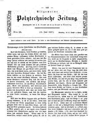 Allgemeine polytechnische Zeitung (Allgemeine Handlungs-Zeitung) Donnerstag 15. Juni 1837