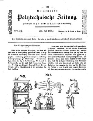 Allgemeine polytechnische Zeitung (Allgemeine Handlungs-Zeitung) Donnerstag 20. Juli 1837