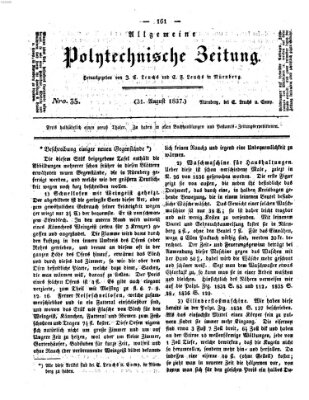 Allgemeine polytechnische Zeitung (Allgemeine Handlungs-Zeitung) Donnerstag 31. August 1837