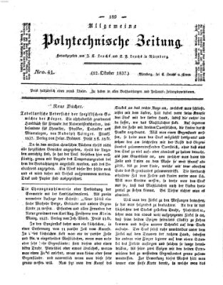Allgemeine polytechnische Zeitung (Allgemeine Handlungs-Zeitung) Donnerstag 12. Oktober 1837