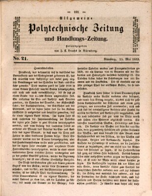 Allgemeine polytechnische Zeitung und Handlungs-Zeitung (Allgemeine Handlungs-Zeitung) Donnerstag 23. Mai 1839