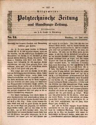 Allgemeine polytechnische Zeitung und Handlungs-Zeitung (Allgemeine Handlungs-Zeitung) Donnerstag 13. Juni 1839