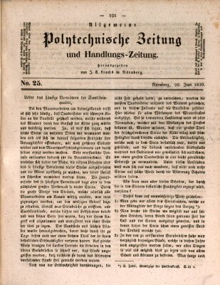 Allgemeine polytechnische Zeitung und Handlungs-Zeitung (Allgemeine Handlungs-Zeitung) Donnerstag 20. Juni 1839