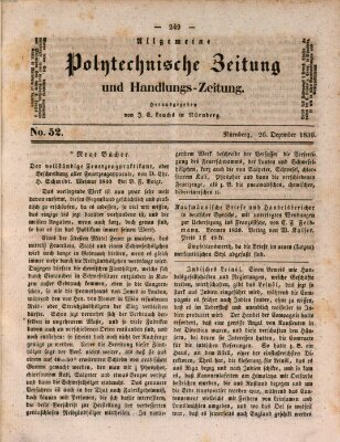 Allgemeine polytechnische Zeitung und Handlungs-Zeitung (Allgemeine Handlungs-Zeitung) Donnerstag 26. Dezember 1839