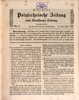 Allgemeine polytechnische Zeitung und Handlungs-Zeitung (Allgemeine Handlungs-Zeitung) Donnerstag 2. Januar 1840