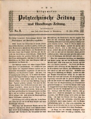 Allgemeine polytechnische Zeitung und Handlungs-Zeitung (Allgemeine Handlungs-Zeitung) Donnerstag 9. Januar 1840