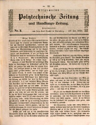 Allgemeine polytechnische Zeitung und Handlungs-Zeitung (Allgemeine Handlungs-Zeitung) Donnerstag 16. Januar 1840