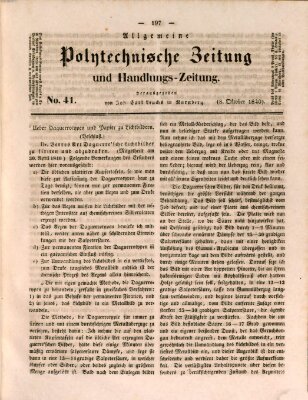 Allgemeine polytechnische Zeitung und Handlungs-Zeitung (Allgemeine Handlungs-Zeitung) Donnerstag 8. Oktober 1840