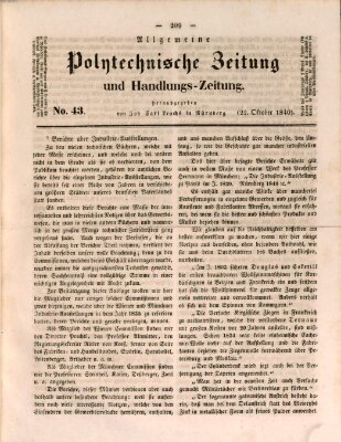 Allgemeine polytechnische Zeitung und Handlungs-Zeitung (Allgemeine Handlungs-Zeitung) Donnerstag 22. Oktober 1840