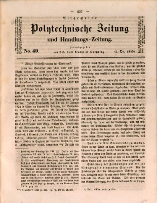 Allgemeine polytechnische Zeitung und Handlungs-Zeitung (Allgemeine Handlungs-Zeitung) Donnerstag 3. Dezember 1840