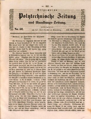 Allgemeine polytechnische Zeitung und Handlungs-Zeitung (Allgemeine Handlungs-Zeitung) Donnerstag 24. Dezember 1840