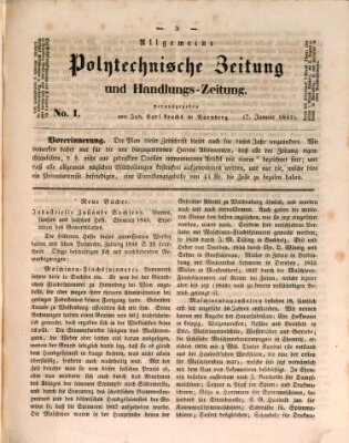 Allgemeine polytechnische Zeitung und Handlungs-Zeitung (Allgemeine Handlungs-Zeitung) Donnerstag 7. Januar 1841